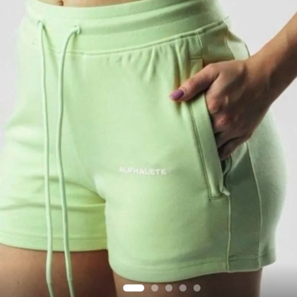 Alphalete Green Athletic Shorts with Elastic Waistband